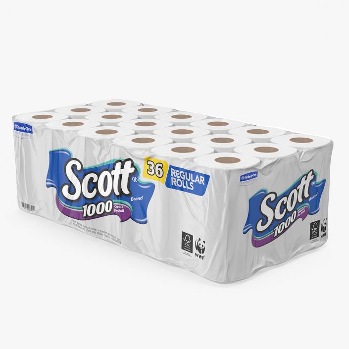 3D Scott Toilet Paper Roll 36 Pack