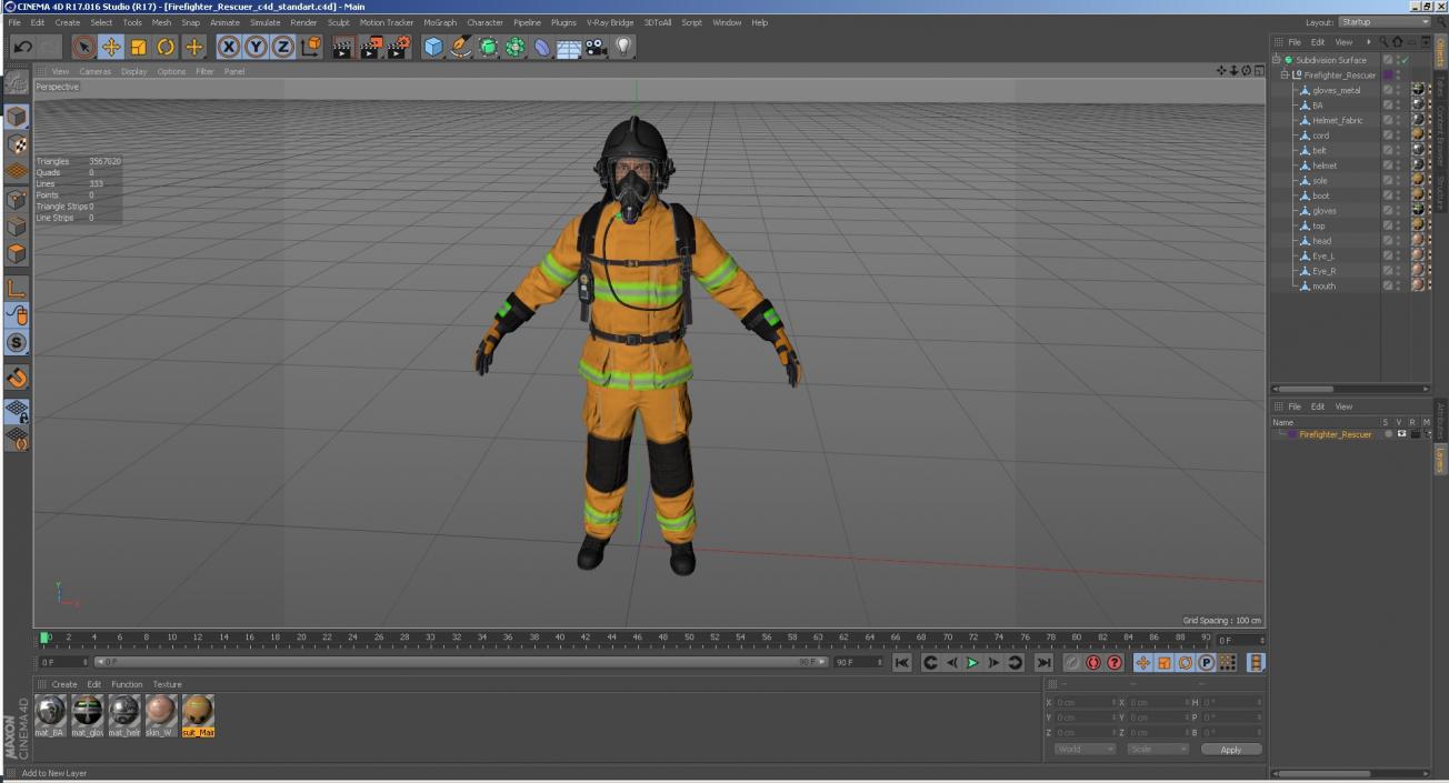 Firefighter Rescuer 3D model