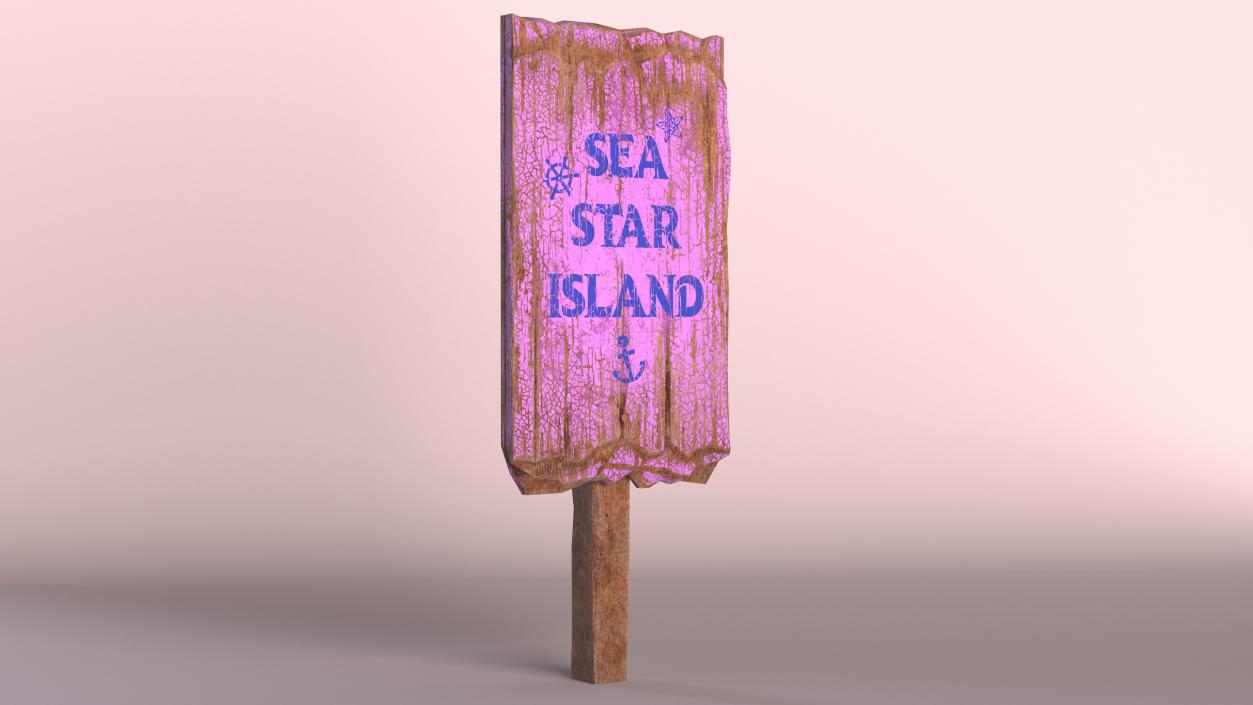 3D Old Weathered Rural Signpost model