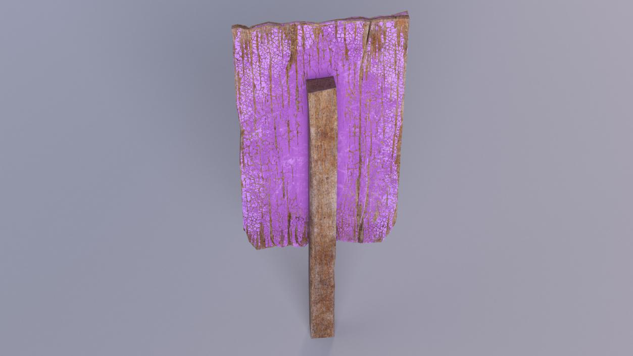 3D Old Weathered Rural Signpost model