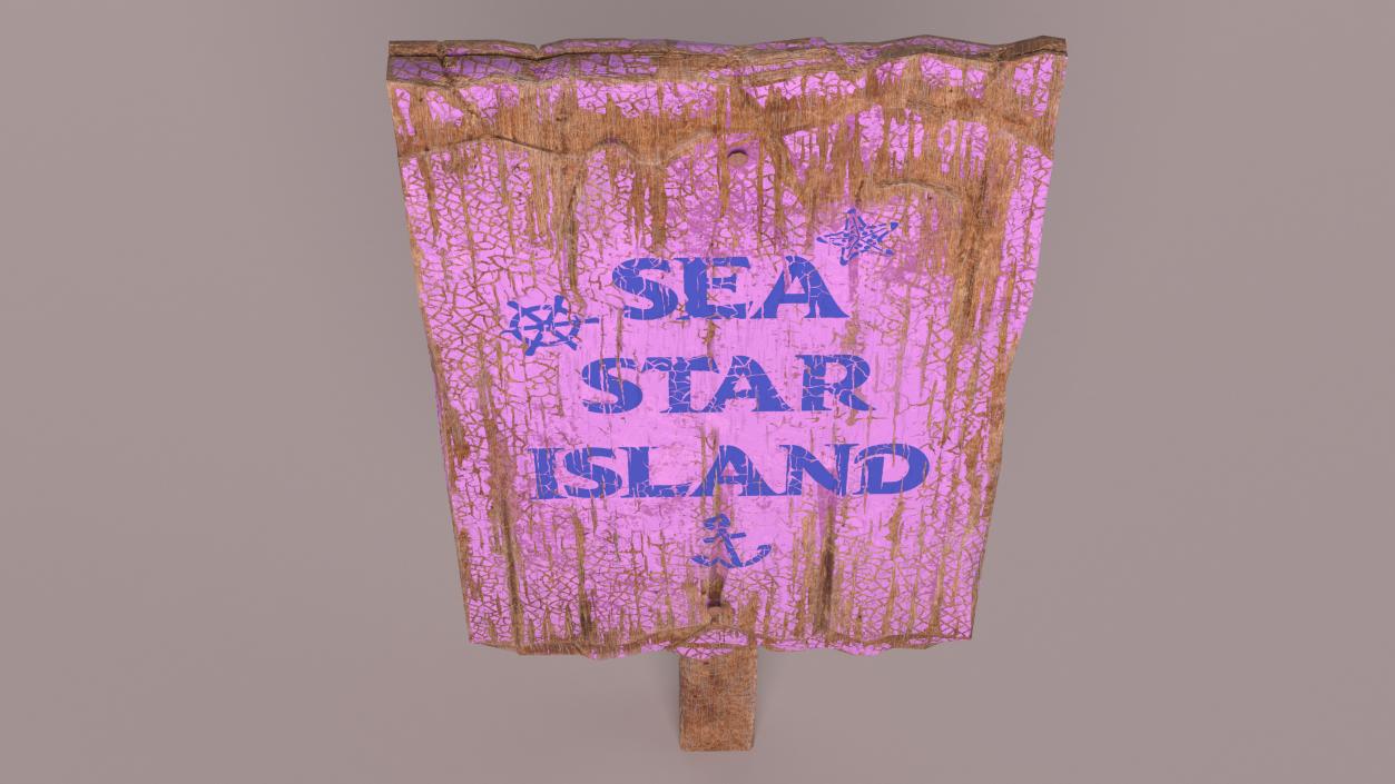 3D Old Weathered Rural Signpost model