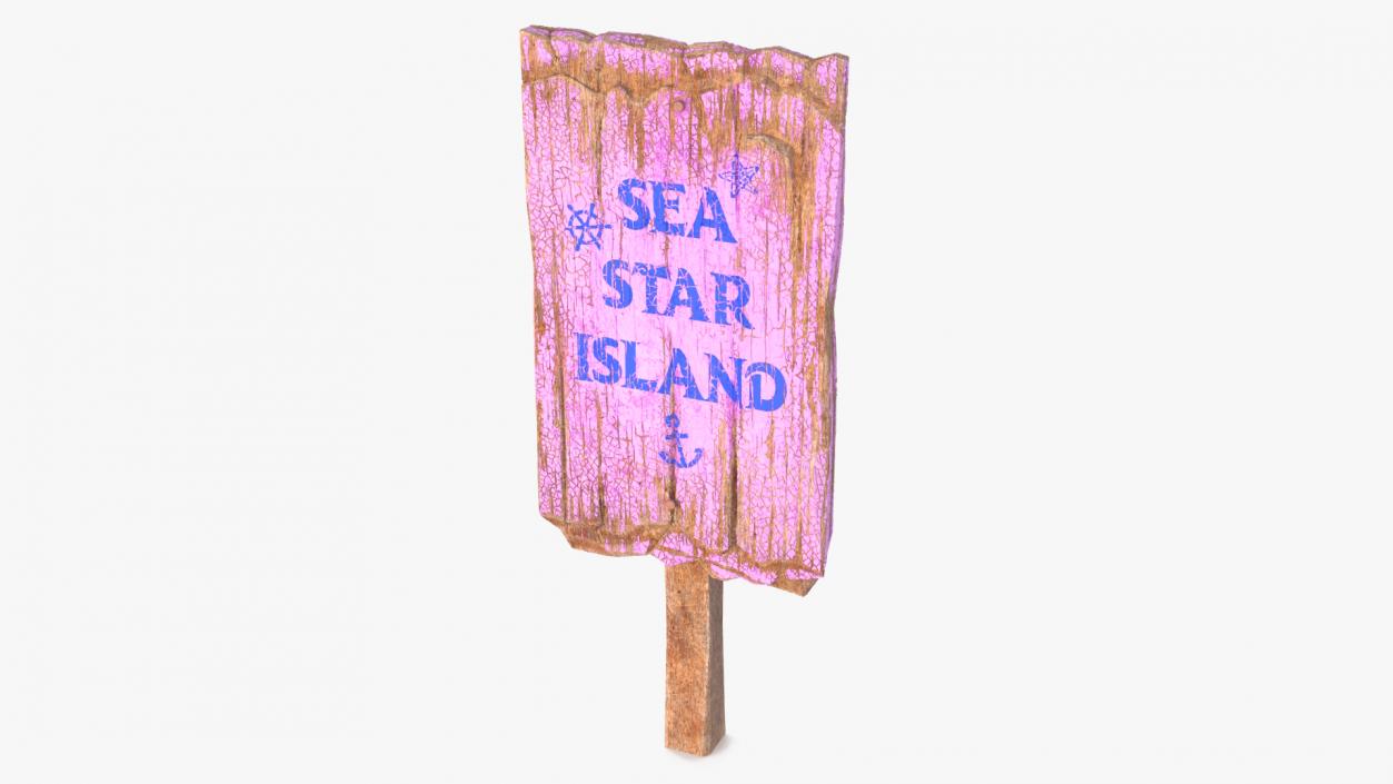 3D Old Weathered Rural Signpost model