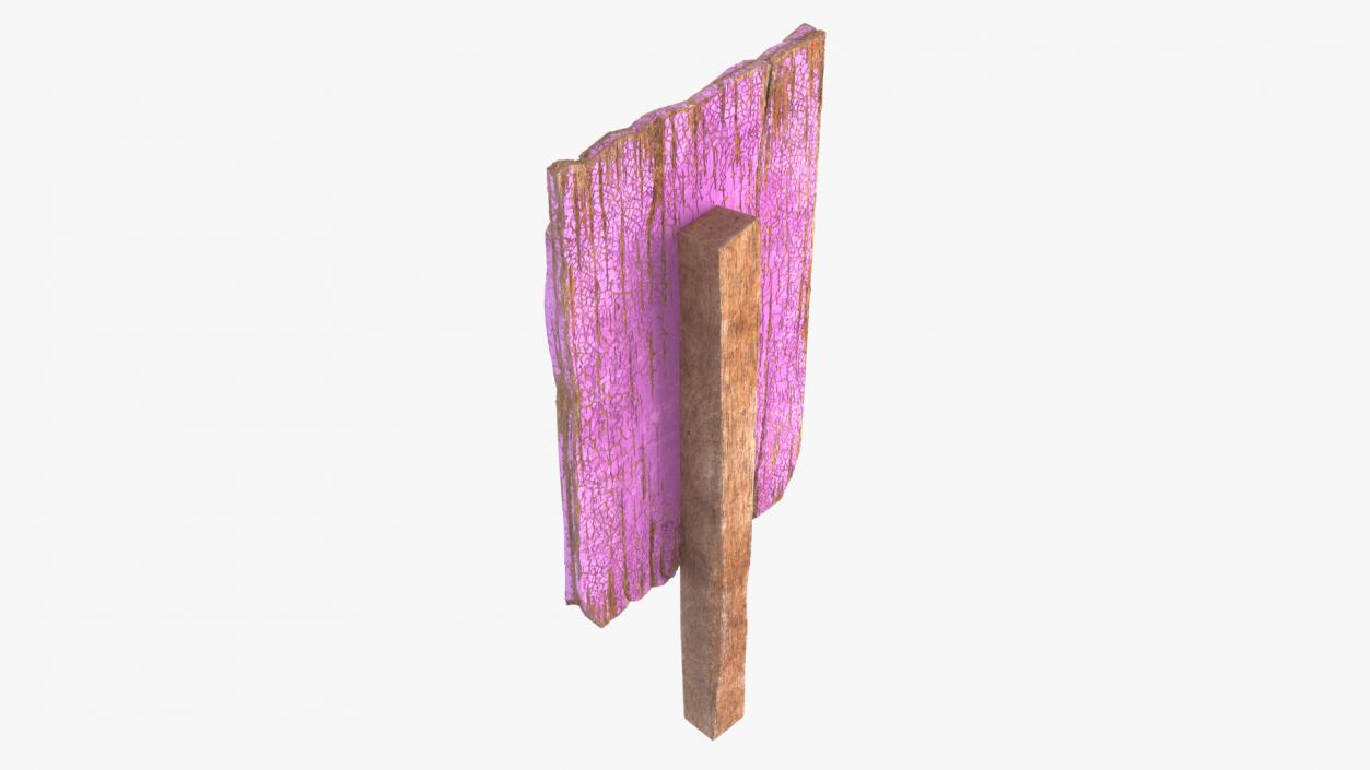 3D Old Weathered Rural Signpost model