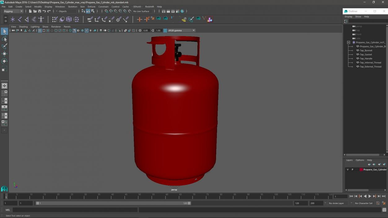 3D model Propane Gas Cylinder