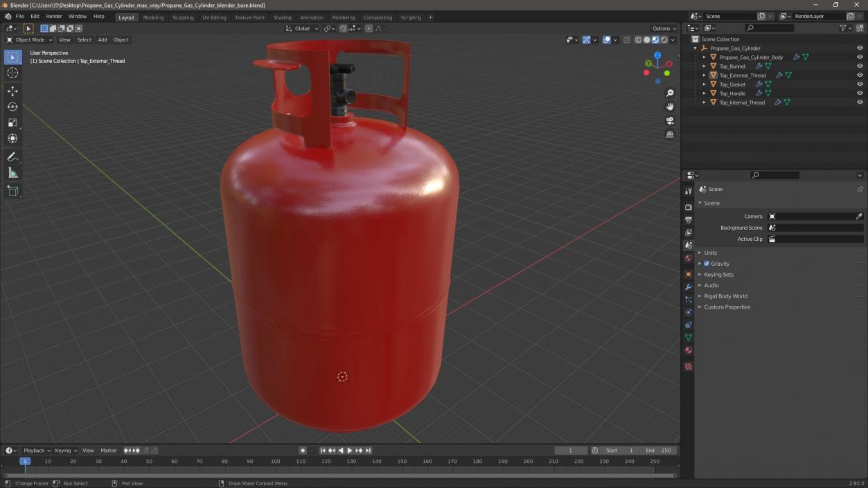 3D model Propane Gas Cylinder