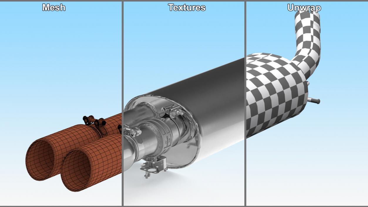 Car Exhaust Muffler 3D model