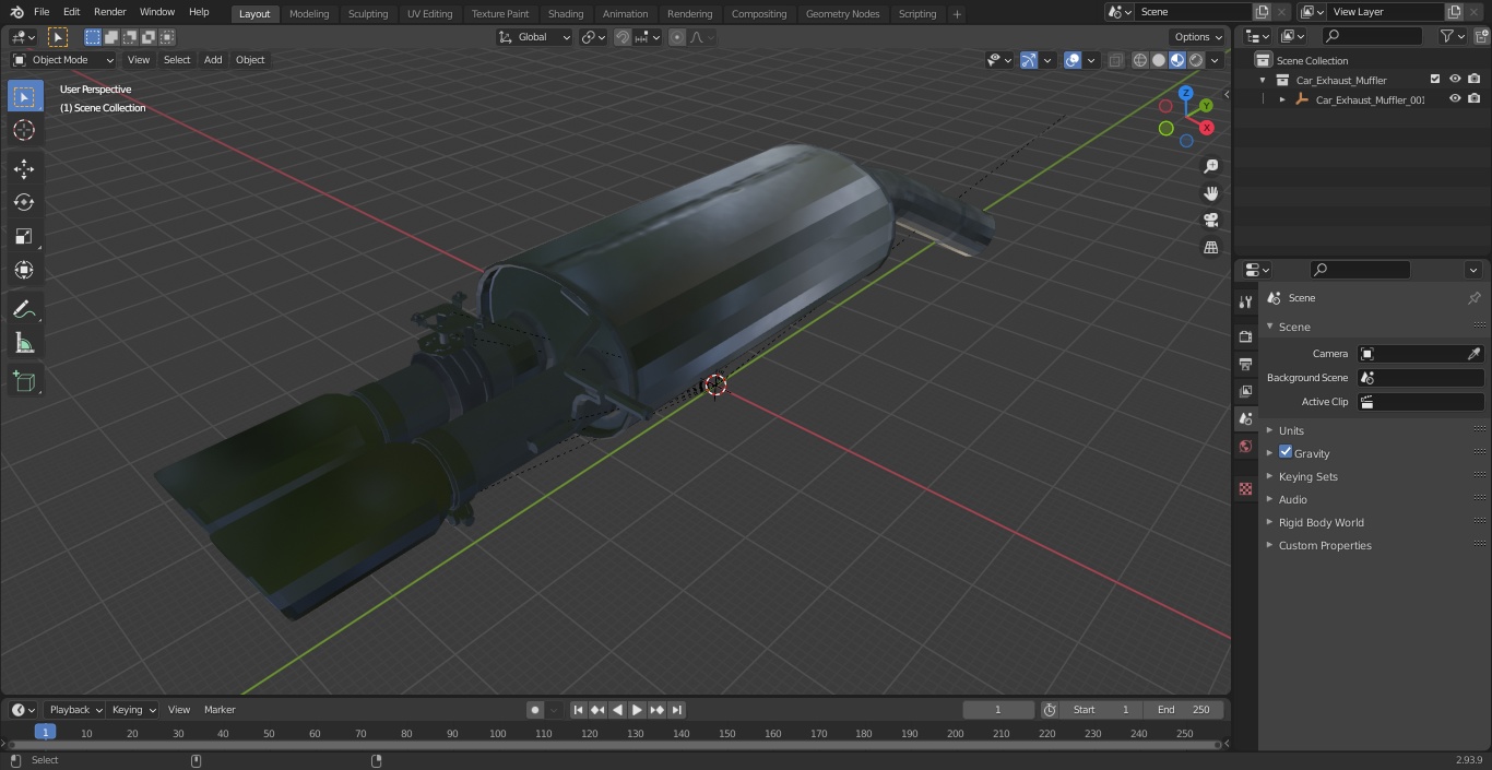 Car Exhaust Muffler 3D model