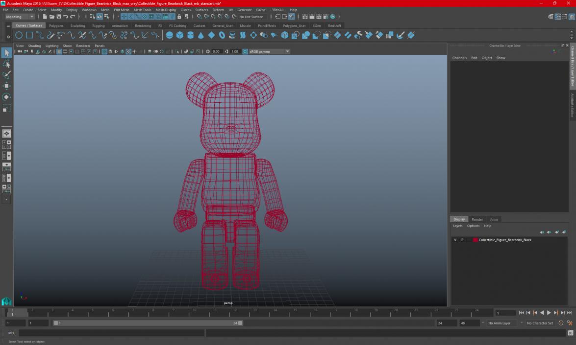 Collectible Figure Bearbrick Black for 3D Print 2 3D model