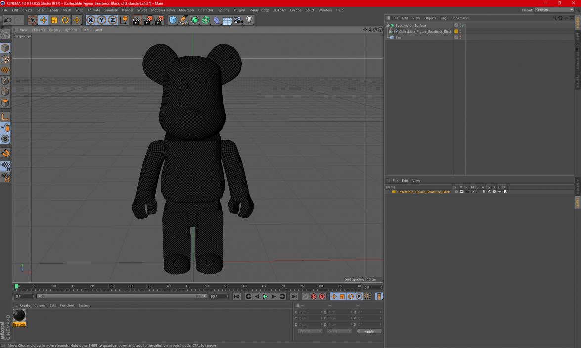 Collectible Figure Bearbrick Black for 3D Print 2 3D model