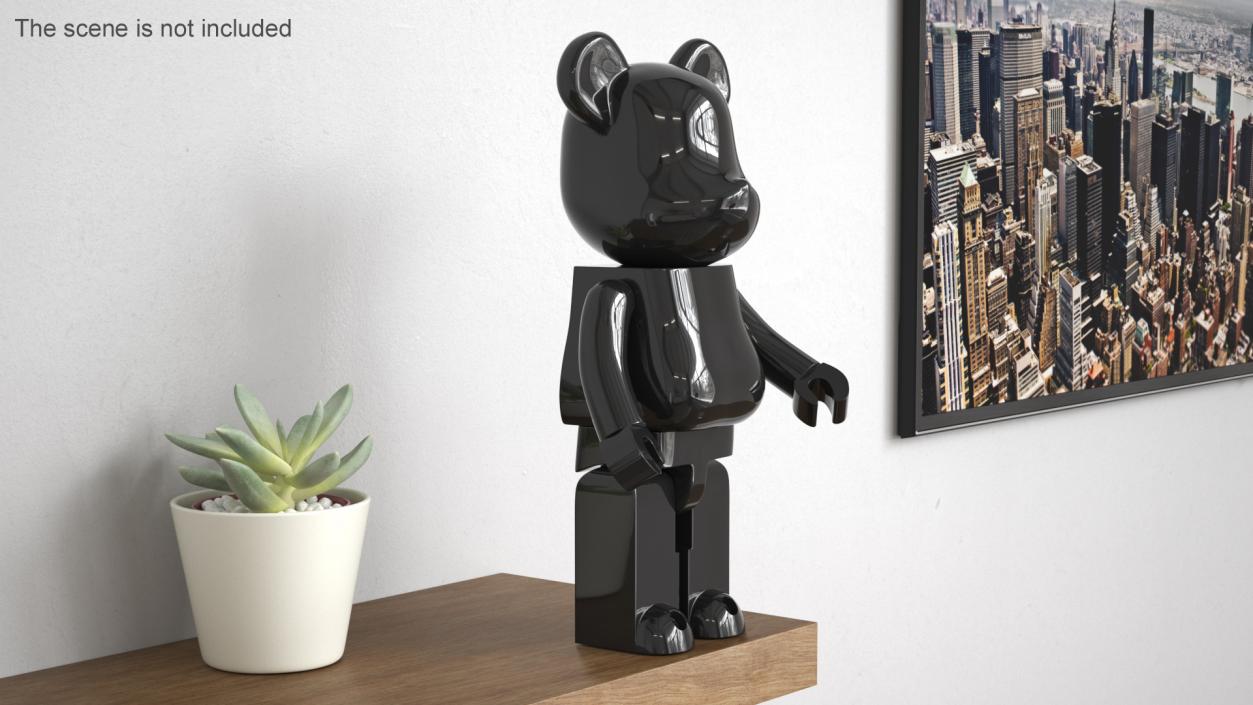 Collectible Figure Bearbrick Black for 3D Print 2 3D model