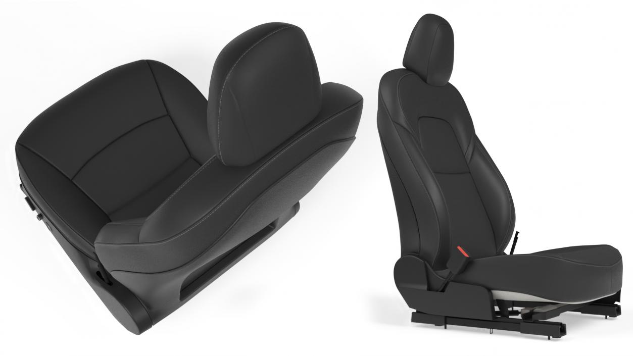 Tesla Model 3 Left Seat Black Leather 3D