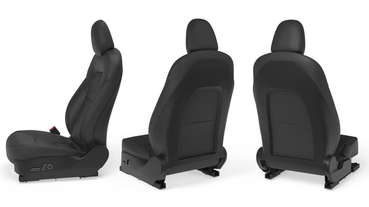 Tesla Model 3 Left Seat Black Leather 3D