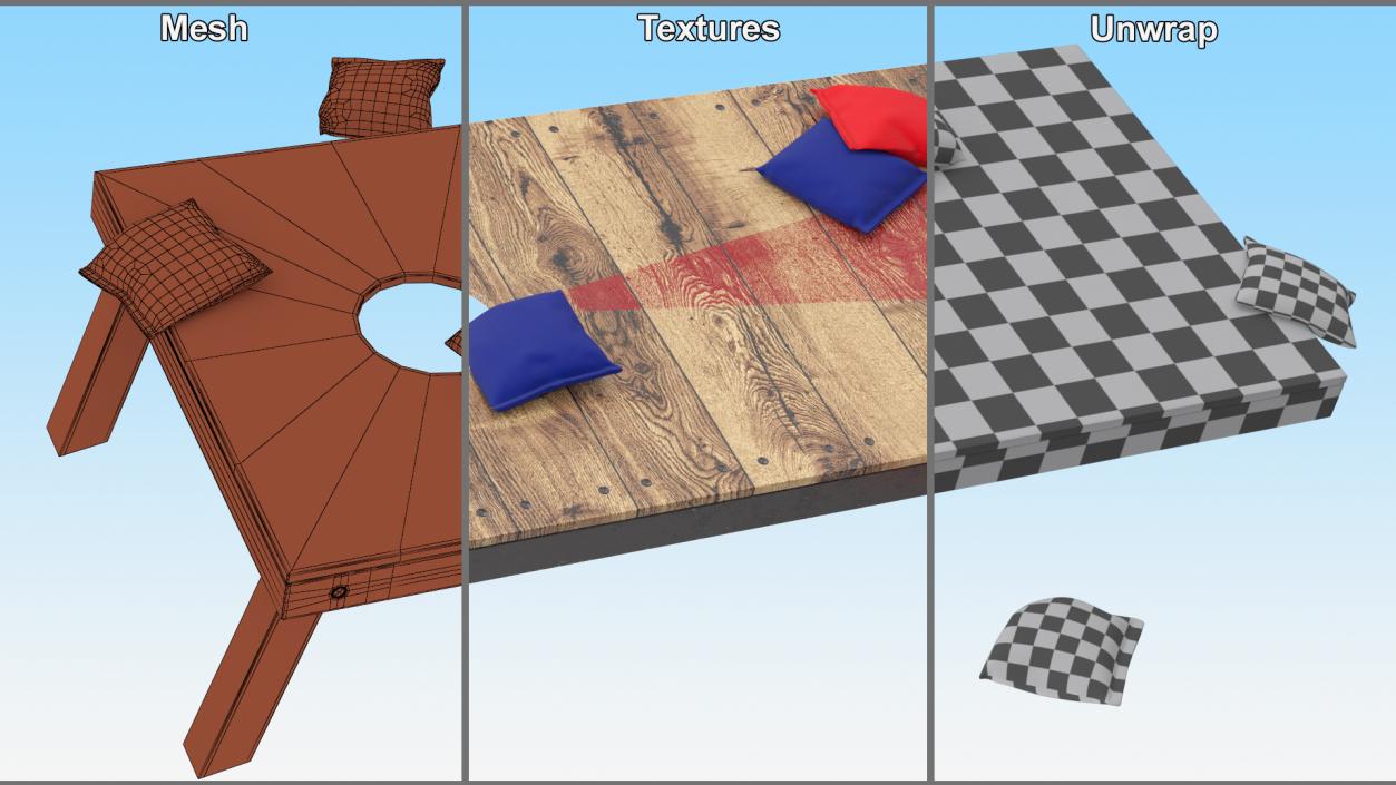 Cornhole Bean Bag Toss Yard Game 3D