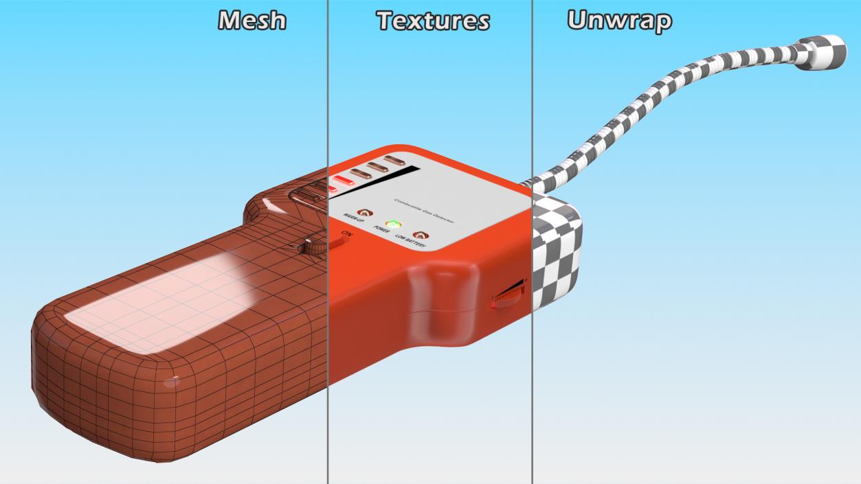 3D Portable Combustible Gas Leak Detector model