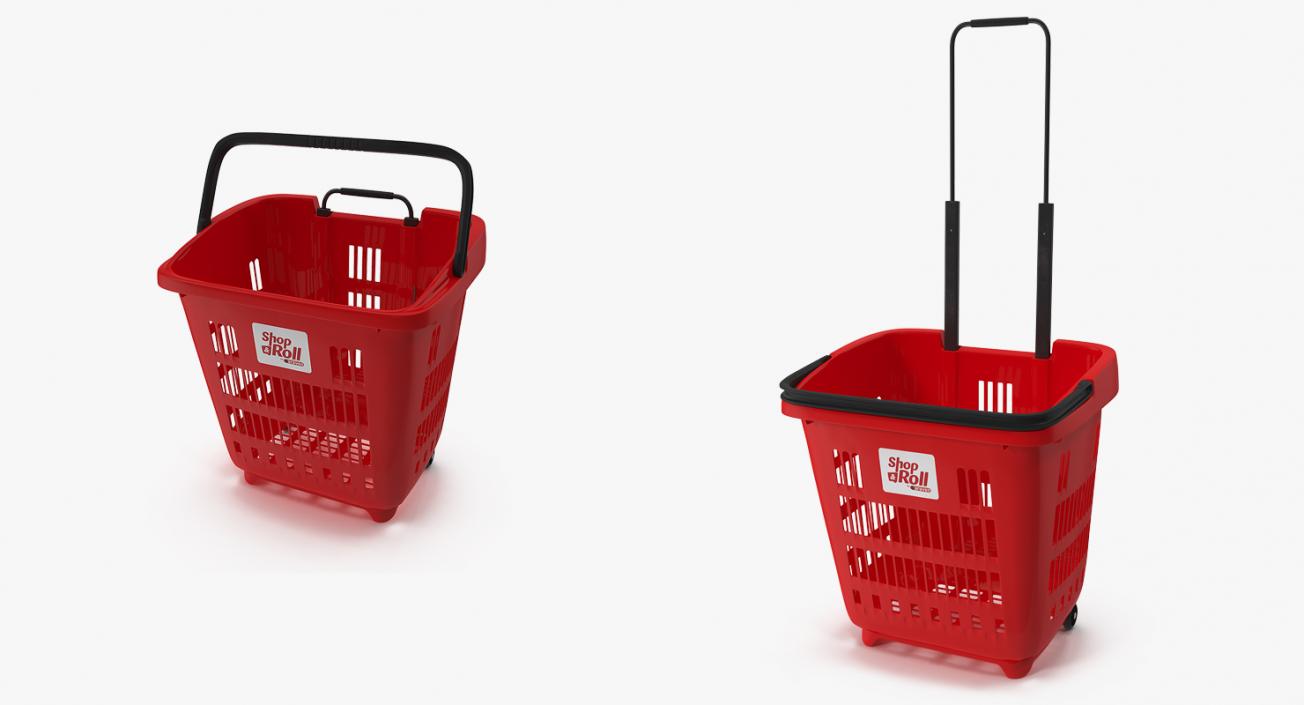 3D Plastic Roll Shopping Basket model