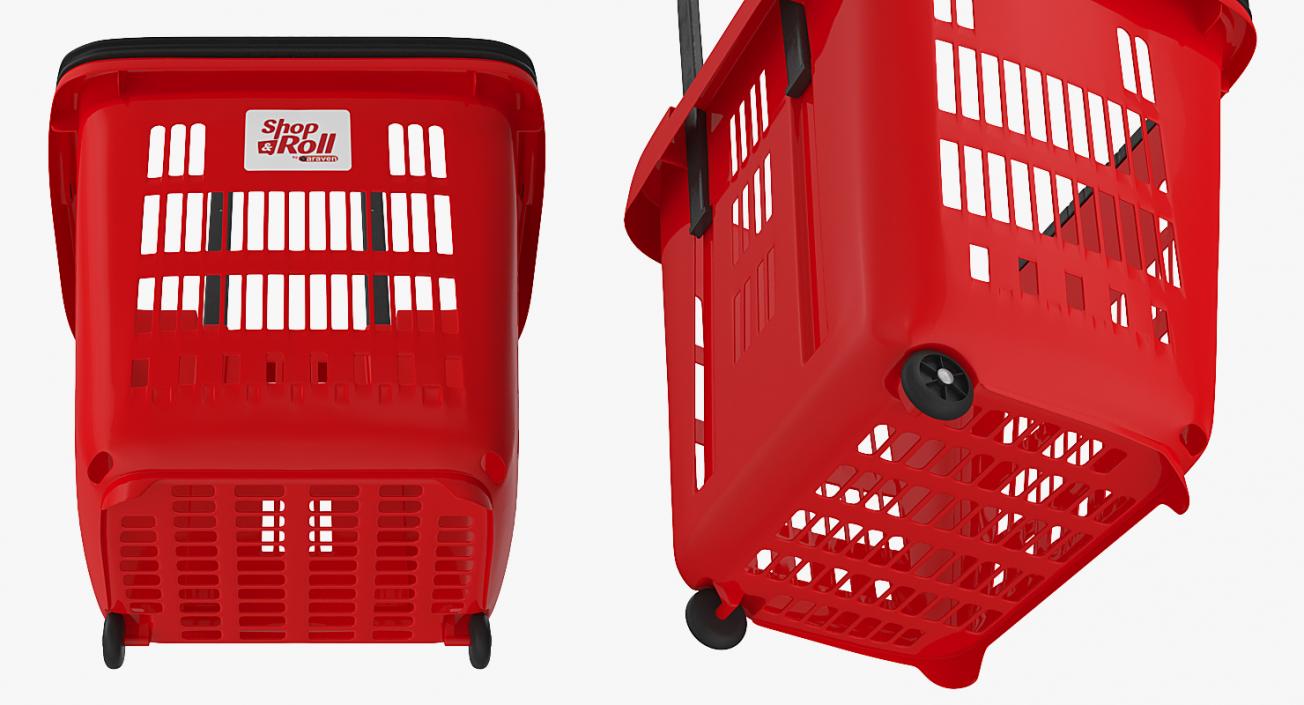 3D Plastic Roll Shopping Basket model