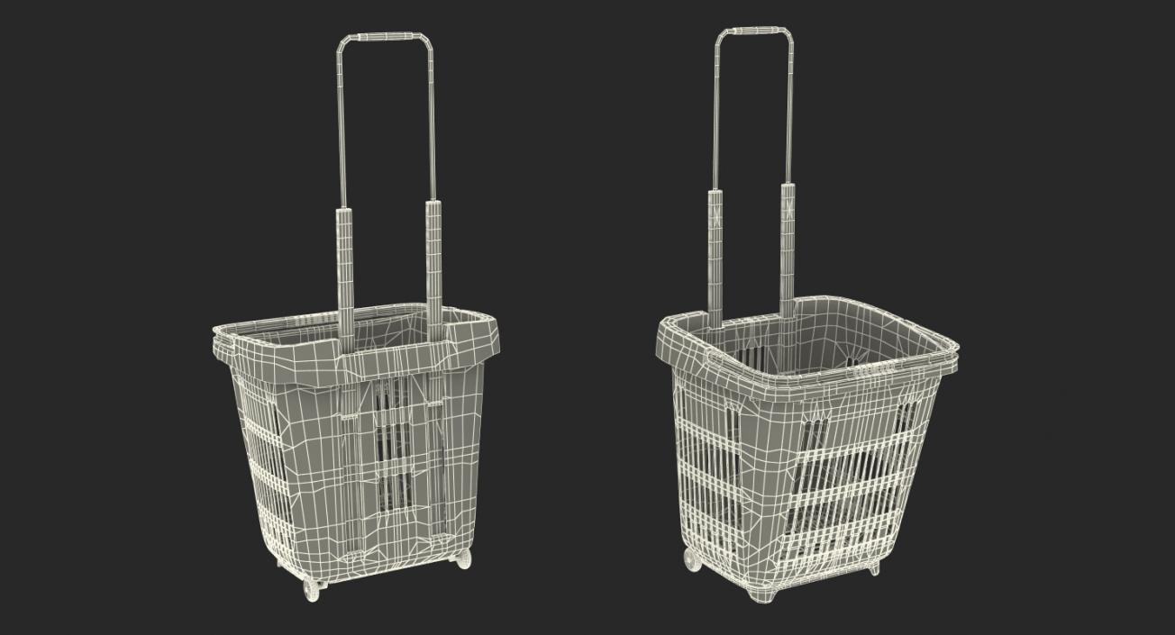 3D Plastic Roll Shopping Basket model