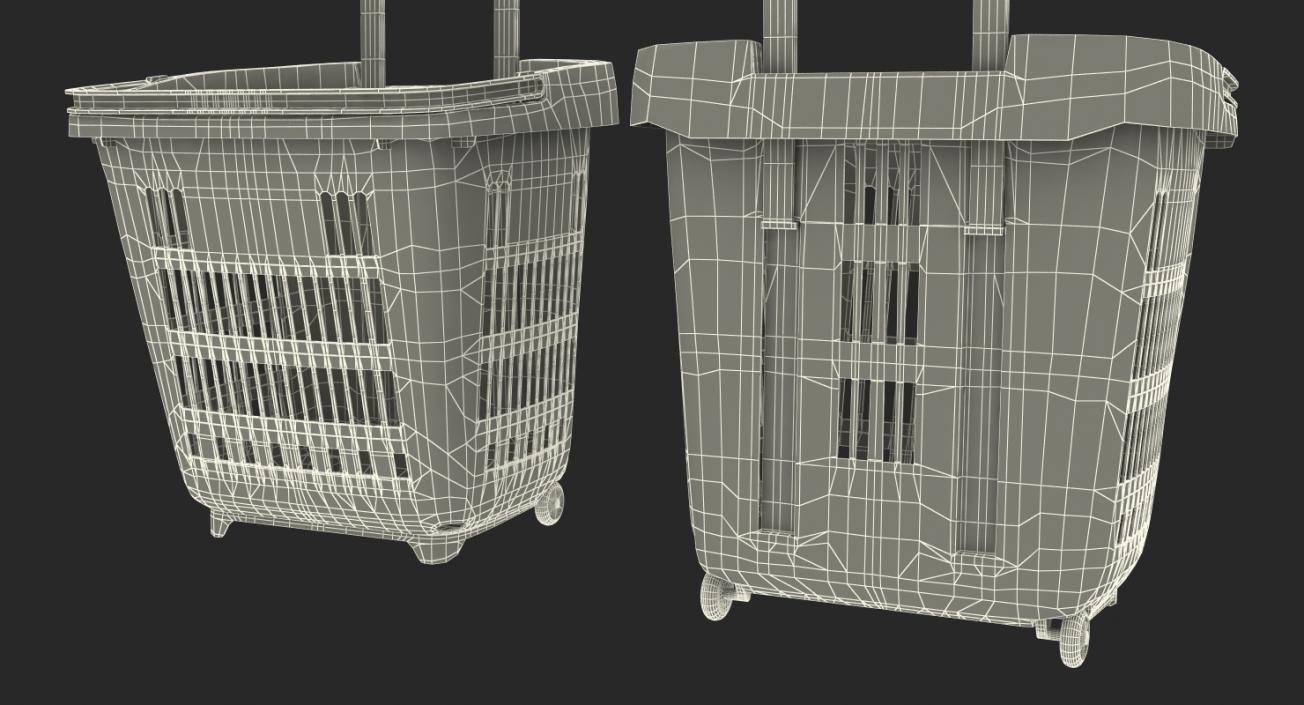 3D Plastic Roll Shopping Basket model