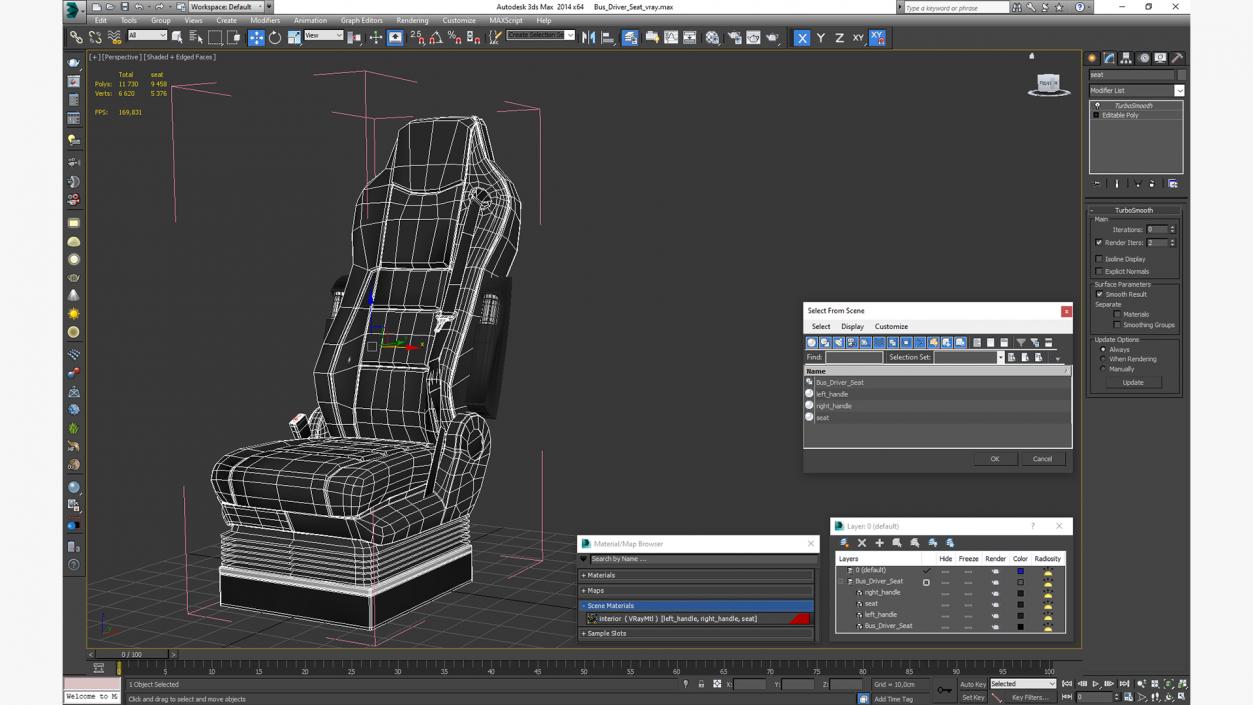 3D model Bus Driver Seat