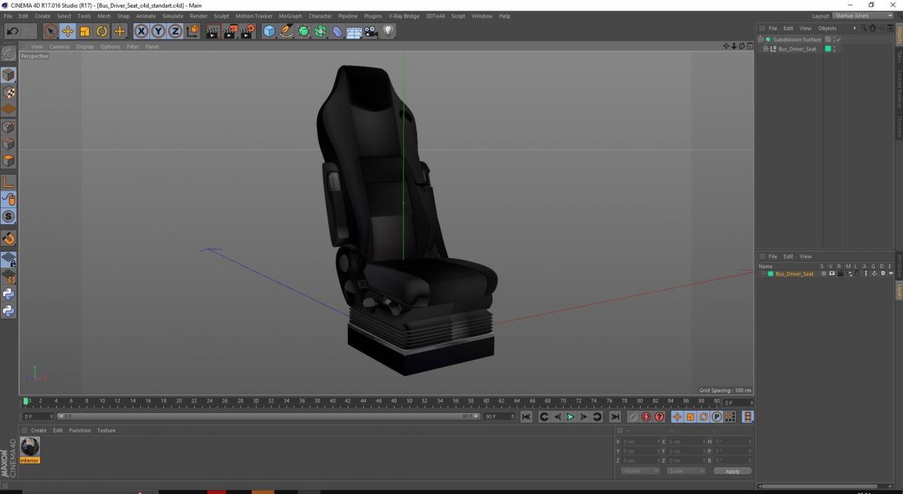 3D model Bus Driver Seat