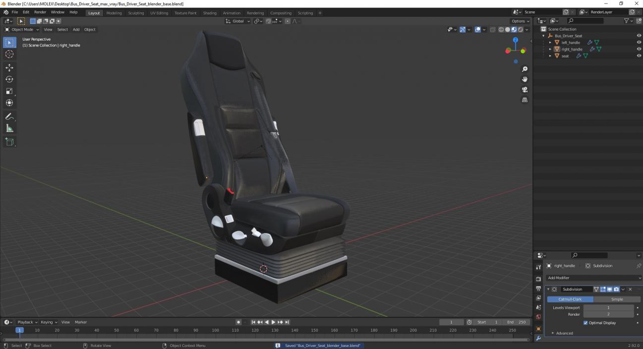 3D model Bus Driver Seat