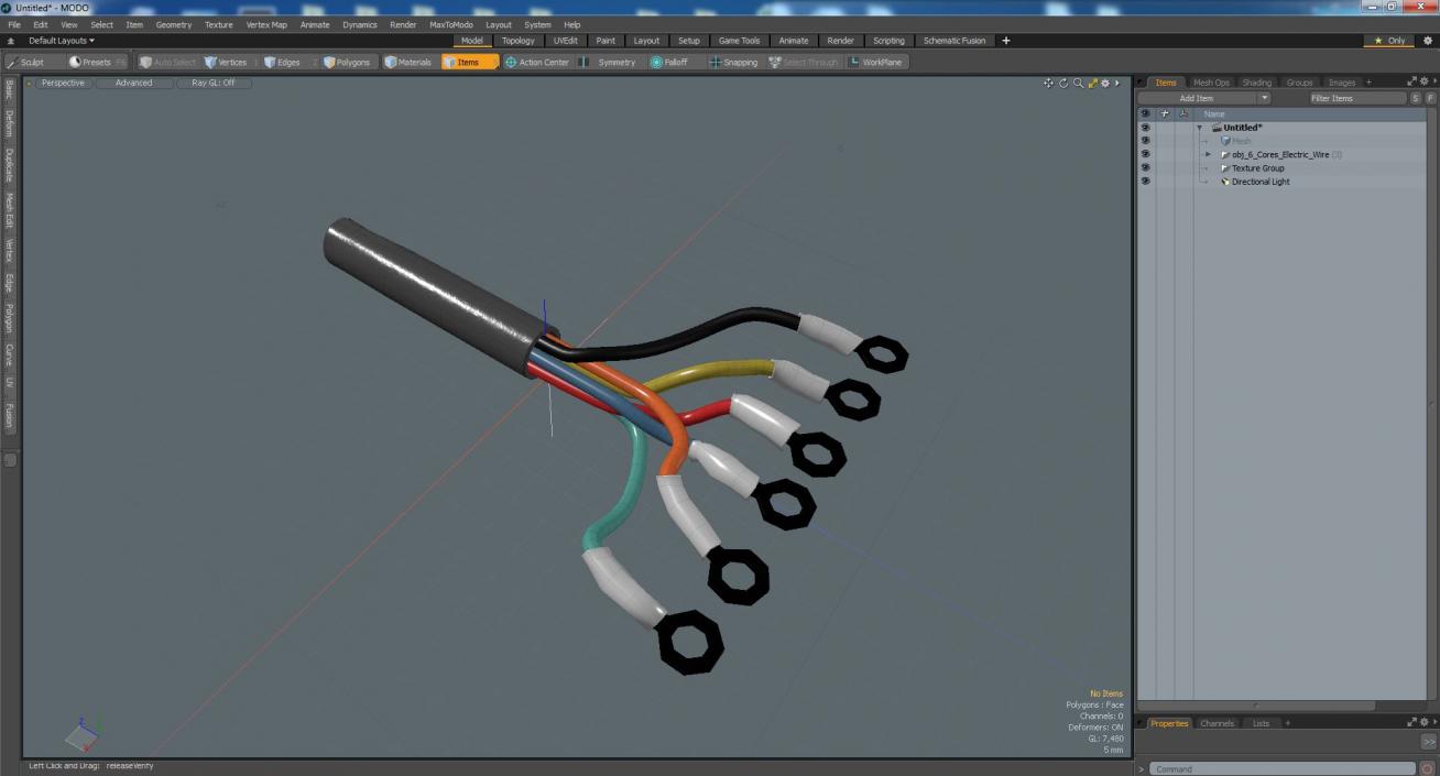 3D 6 Cores Electric Wire