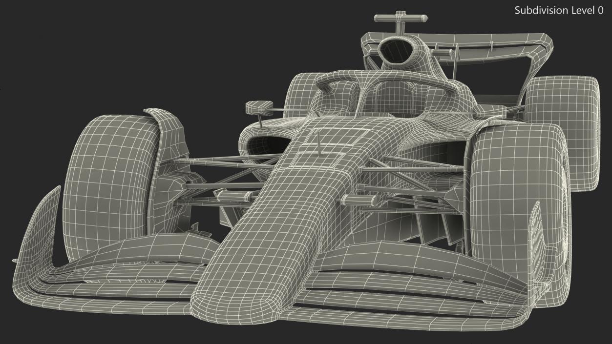 Formula 1 2022 White Livery Rigged 3D model