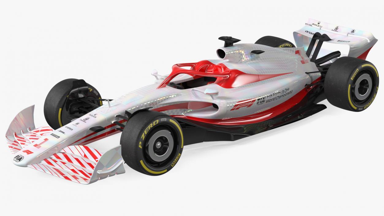 Formula 1 2022 White Livery Rigged 3D model