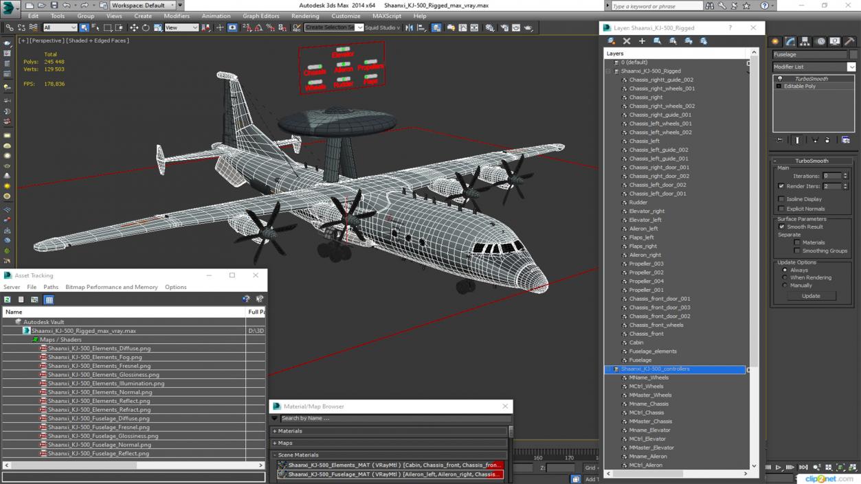 3D model Shaanxi KJ-500 Rigged for Maya