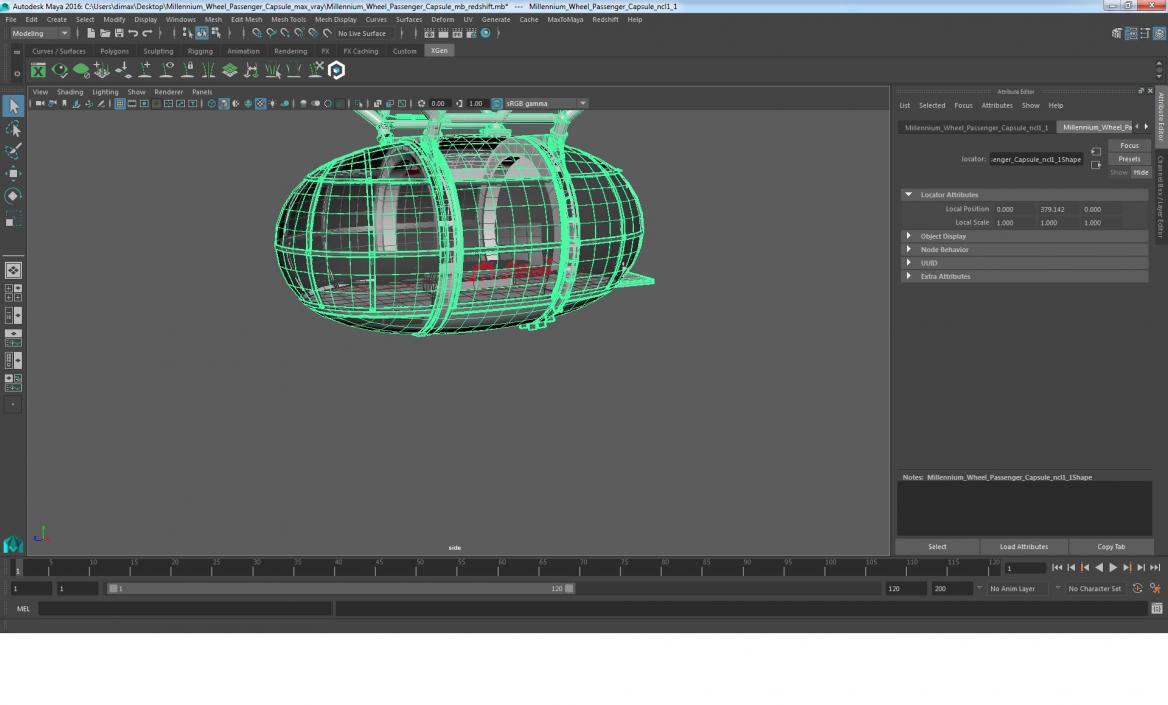 Millennium Wheel Passenger Capsule 3D model