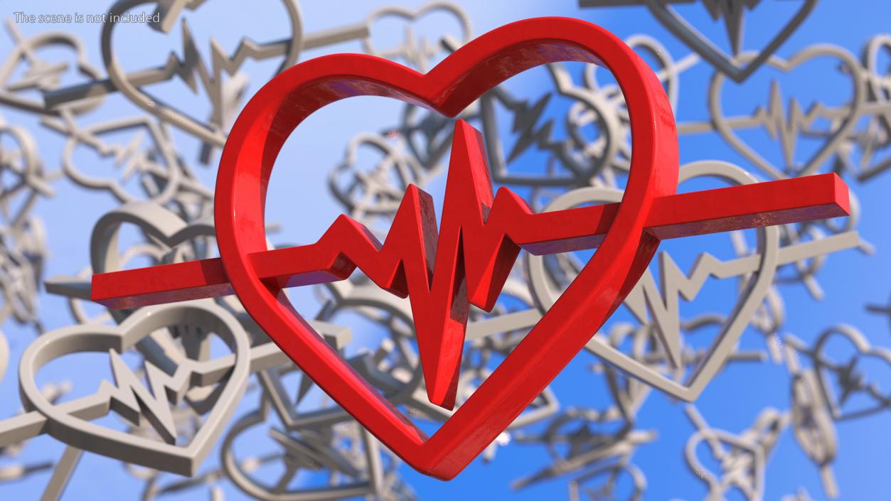 3D model Heartbeat Pulse Logo