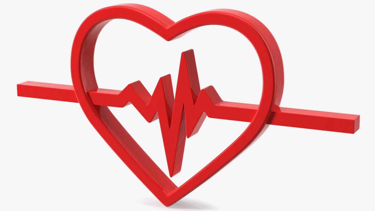 3D model Heartbeat Pulse Logo