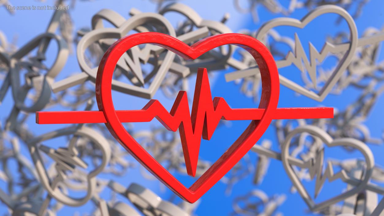 3D model Heartbeat Pulse Logo