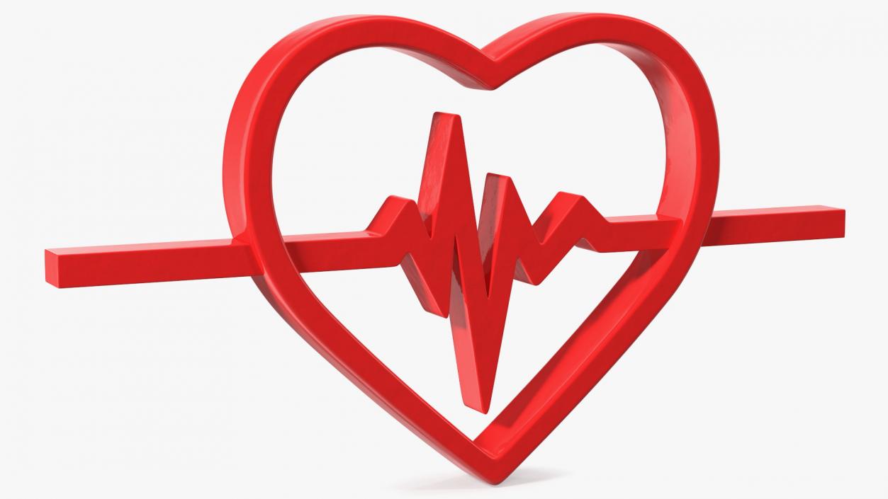 3D model Heartbeat Pulse Logo