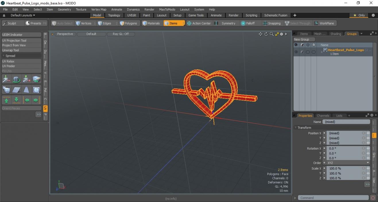 3D model Heartbeat Pulse Logo