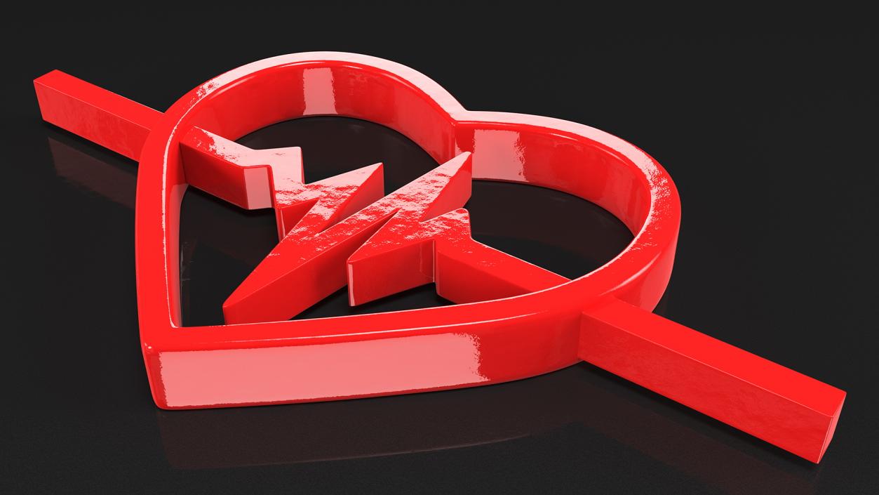 3D model Heartbeat Pulse Logo