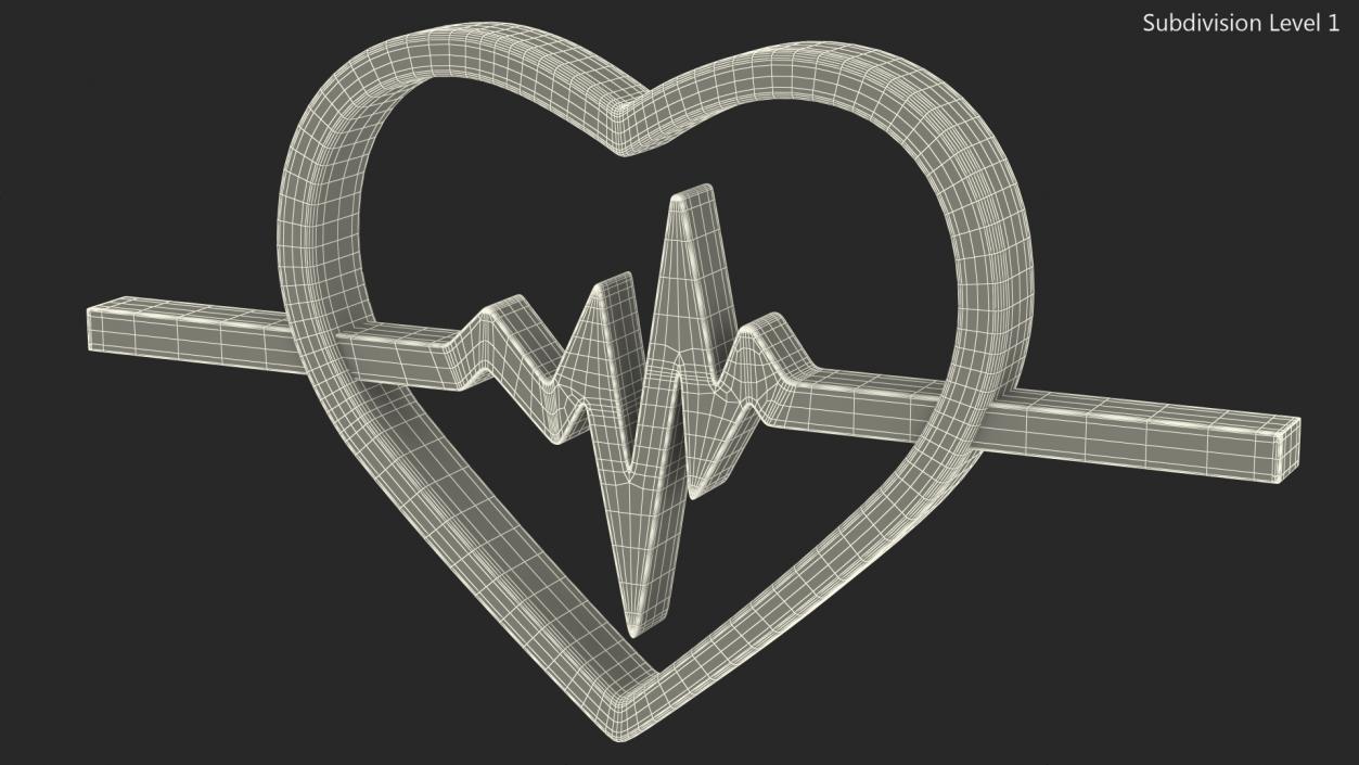 3D model Heartbeat Pulse Logo