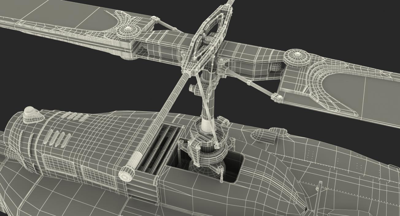 3D model Bell UH-1 Iroquois Camo Rigged