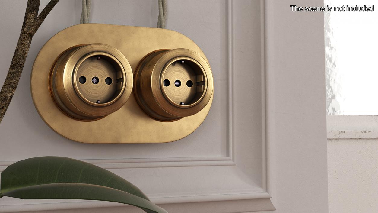 Retro Brass Sockets 3D model