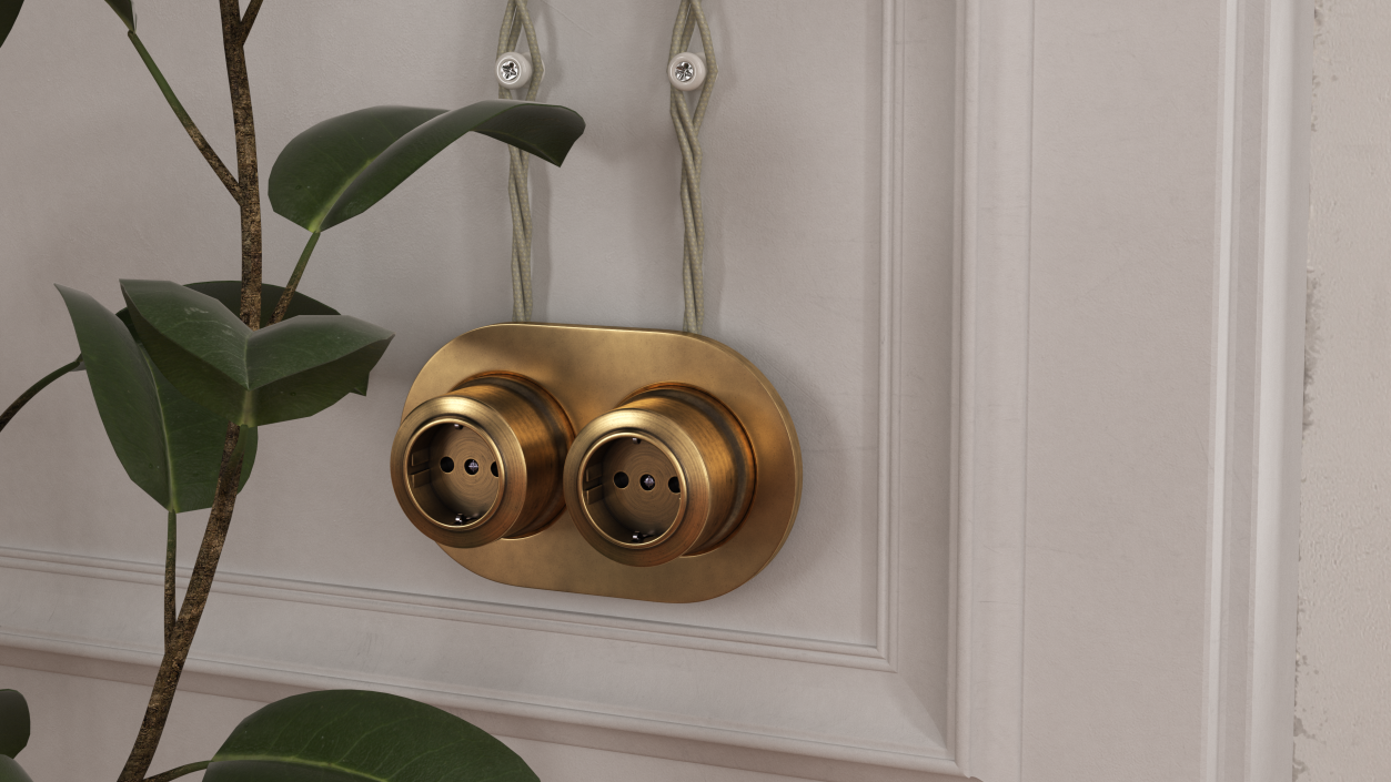 Retro Brass Sockets 3D model