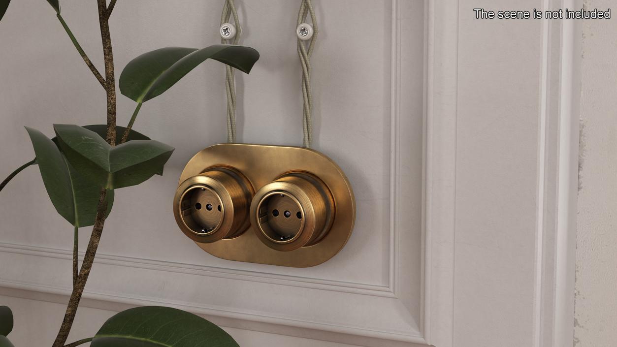 Retro Brass Sockets 3D model