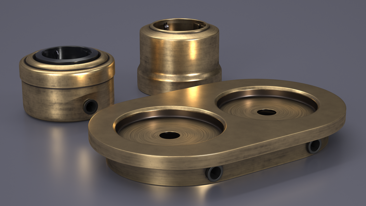 Retro Brass Sockets 3D model