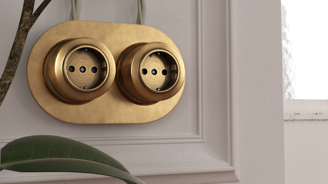 Retro Brass Sockets 3D model