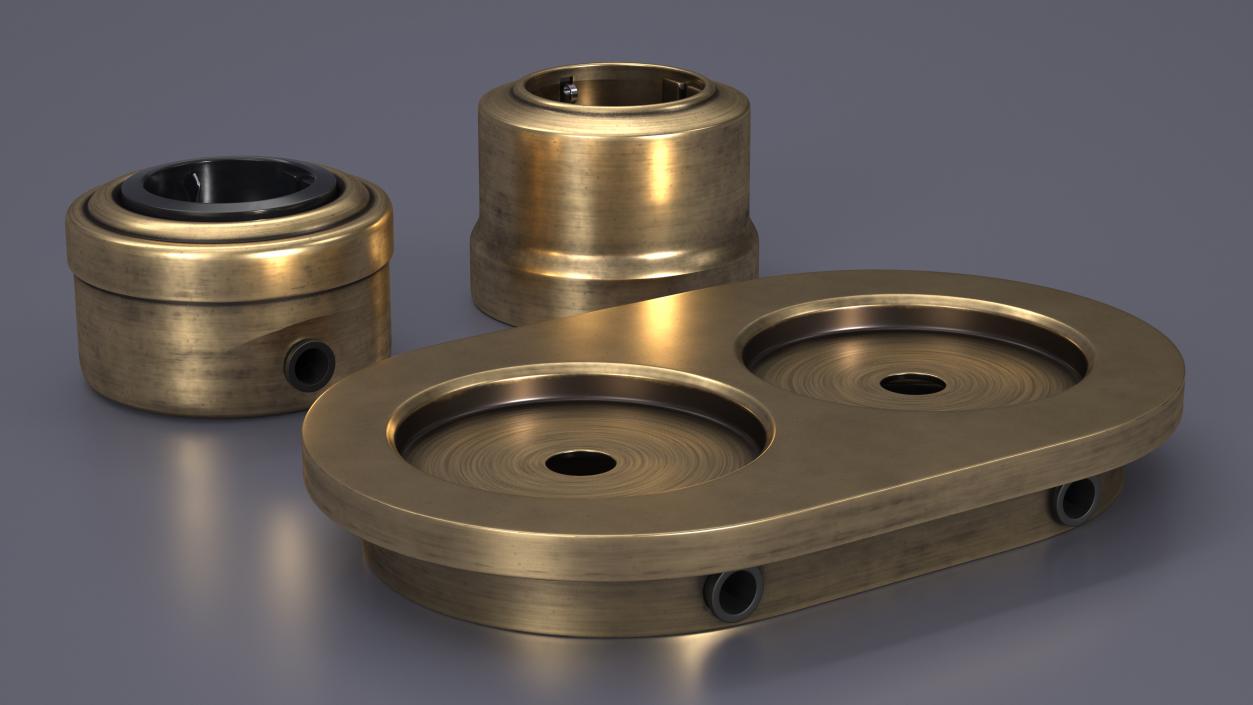 Retro Brass Sockets 3D model