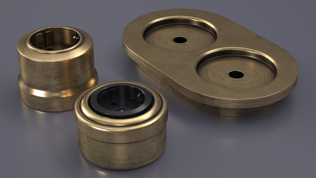 Retro Brass Sockets 3D model