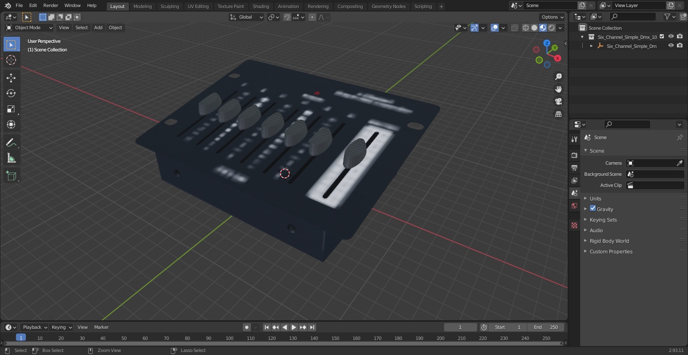 3D Six Channel Simple Dmx-10 Controller