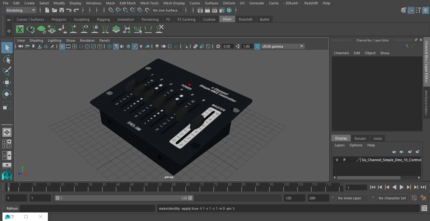 3D Six Channel Simple Dmx-10 Controller