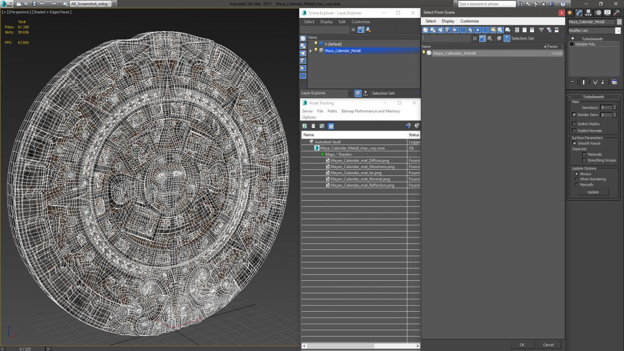 3D model Maya Calendar Metall