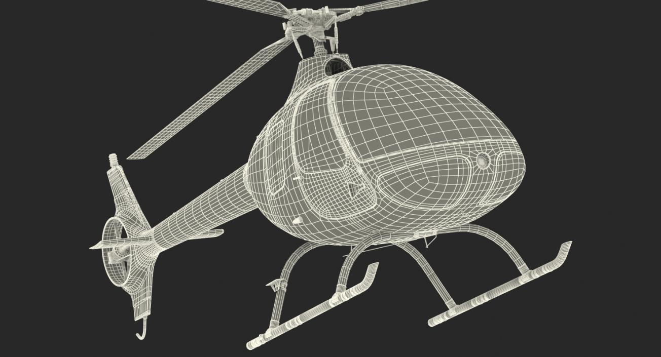 3D Training Helicopter Guimbal Cabri G2 Rigged model