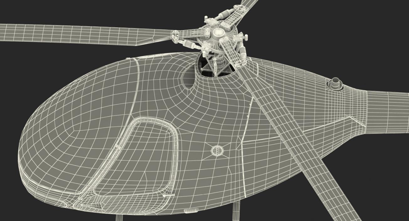 3D Training Helicopter Guimbal Cabri G2 Rigged model